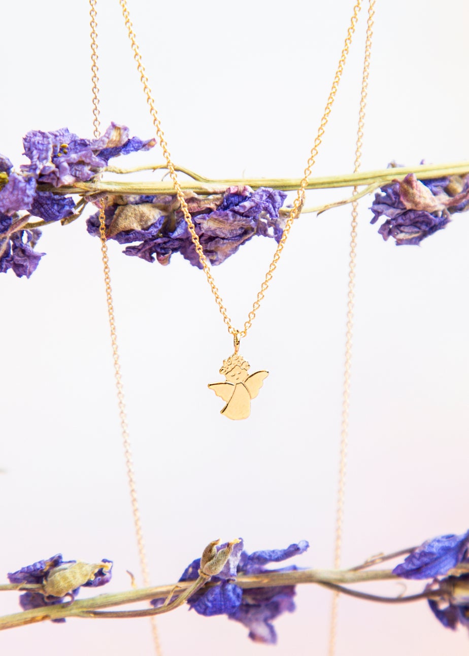 Golden Moments 9ct Yellow Gold Baby Angel Adjustable Necklace 15-16.5 inch