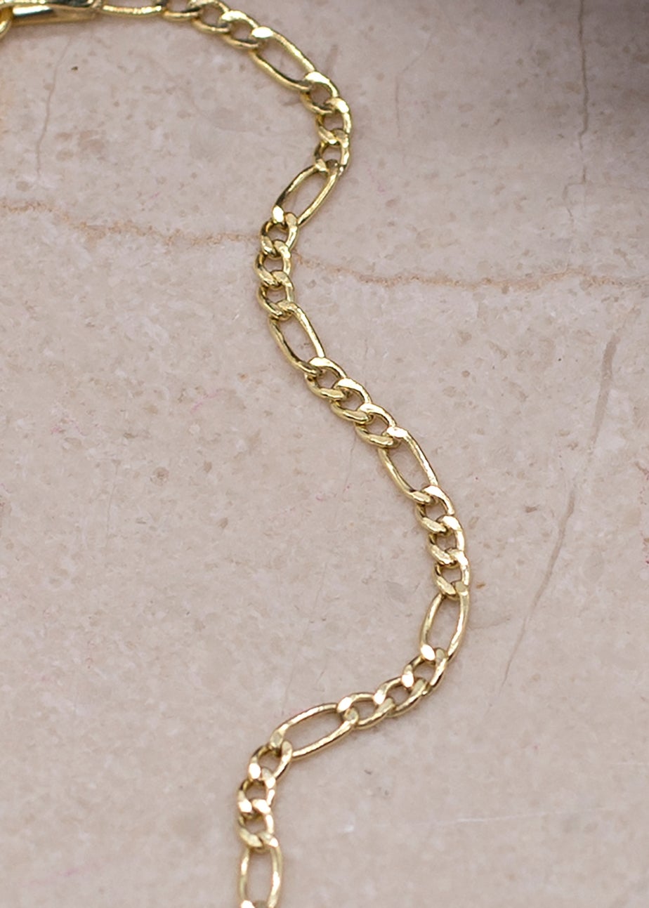 Golden Moments 9ct Yellow Gold Hollow Figaro Bracelet 7 inch