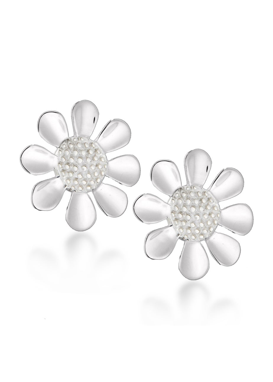 Golden Moments Sterling Silver Daisy Stud Earrings
