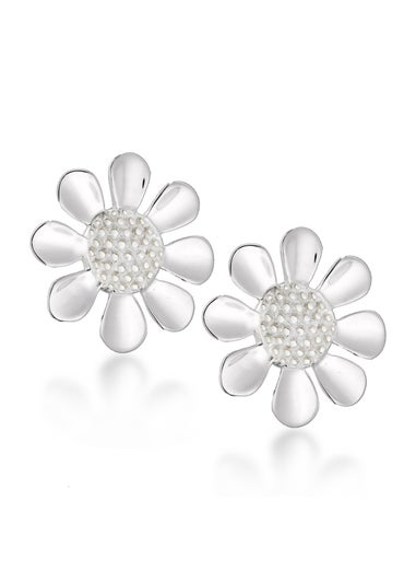 Golden Moments Sterling Silver Daisy Stud Earrings