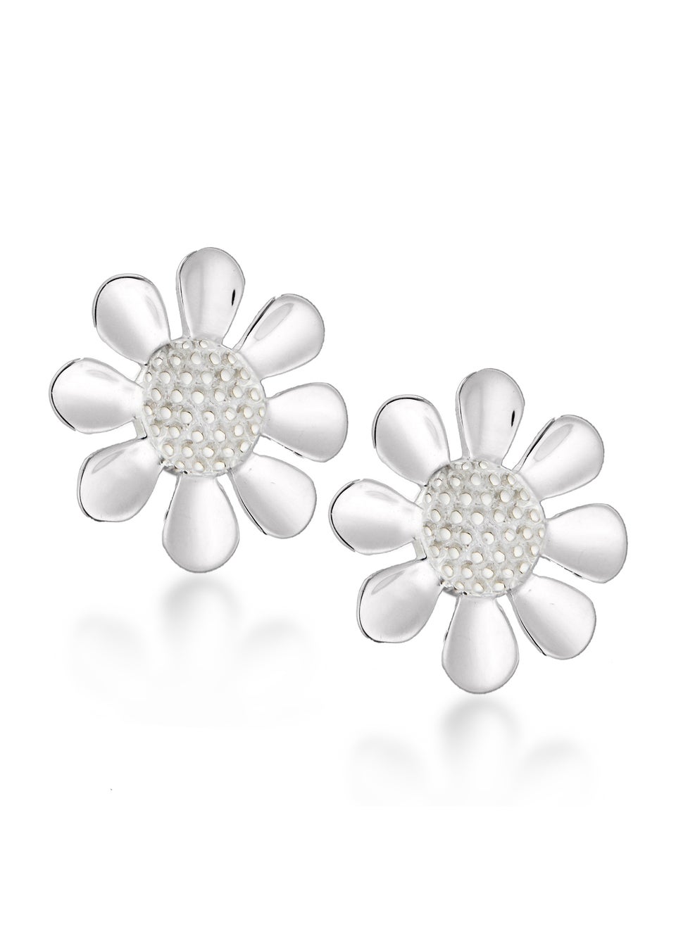 Golden Moments Sterling Silver Daisy Stud Earrings