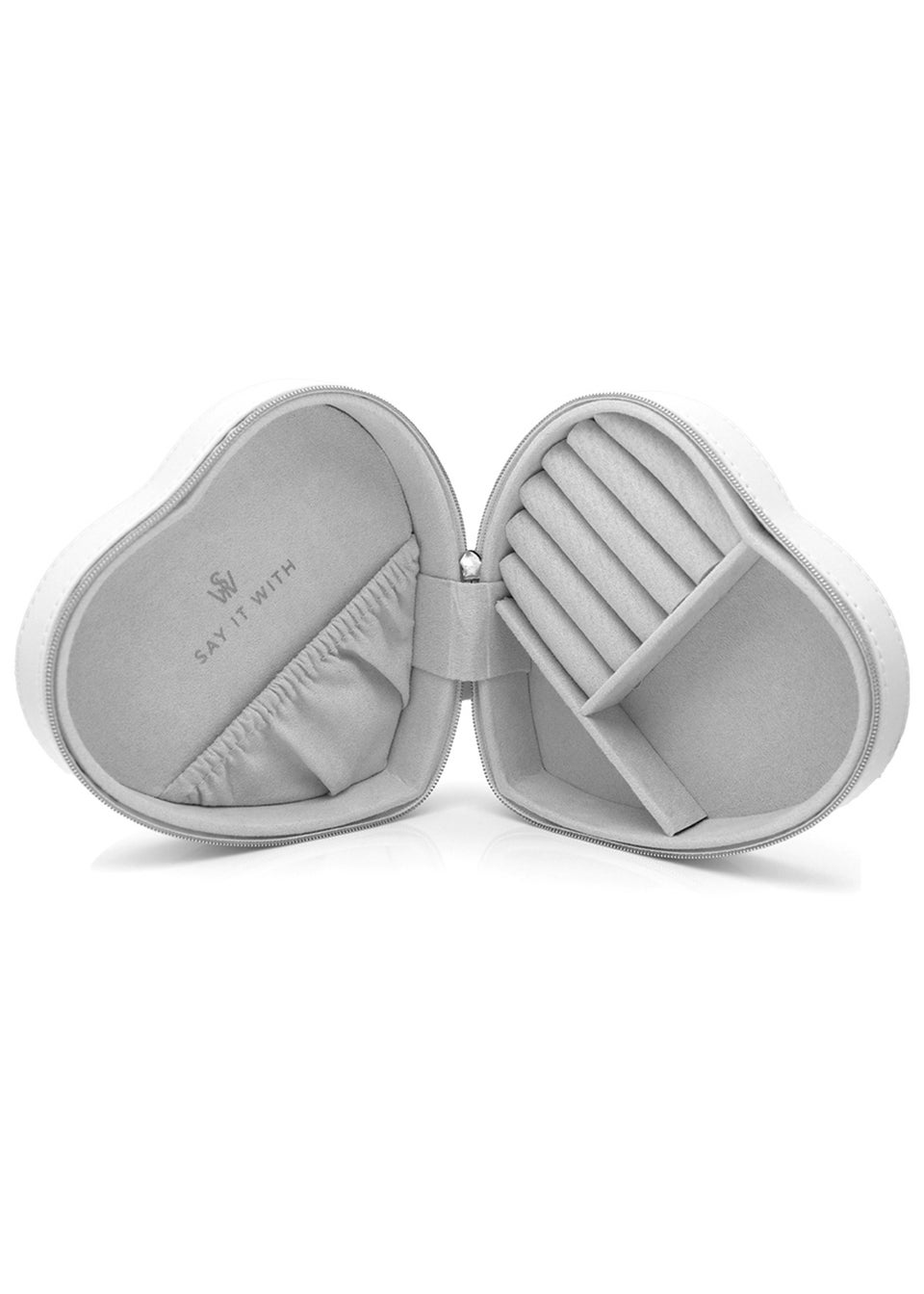 Say It With  Grey Heart Jewellery Box