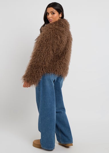 Urban Bliss Brown Mongolian Faux Fur Jacket
