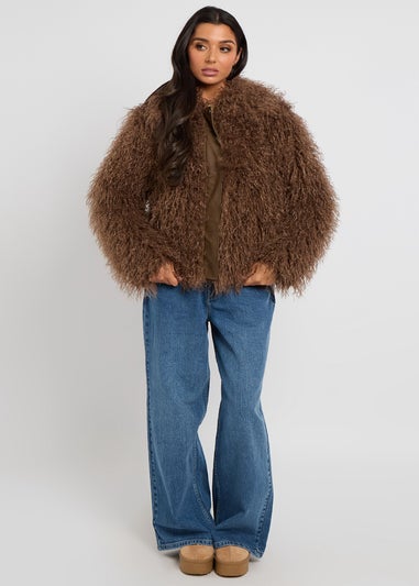 Urban Bliss Brown Mongolian Faux Fur Jacket