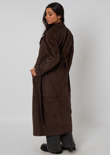 Urban Bliss Chocolate Suede Trench Coat