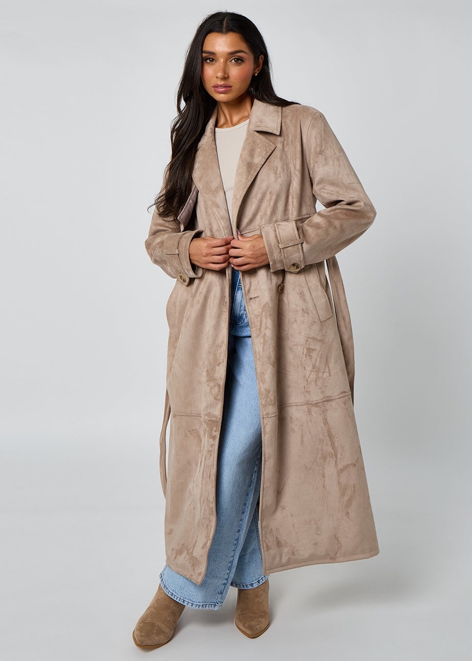 Urban Bliss Stone Suede Trench Coat