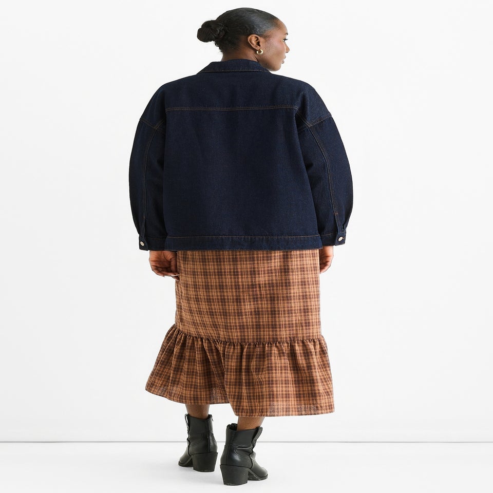 Gini London Dark Indigo Denim Trucker Jacket