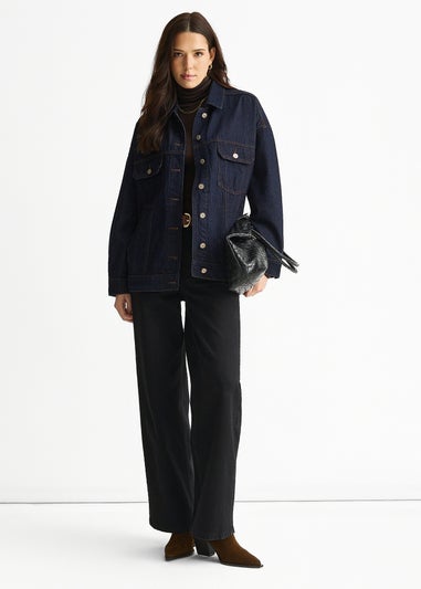 Gini London Dark Indigo Denim Trucker Jacket