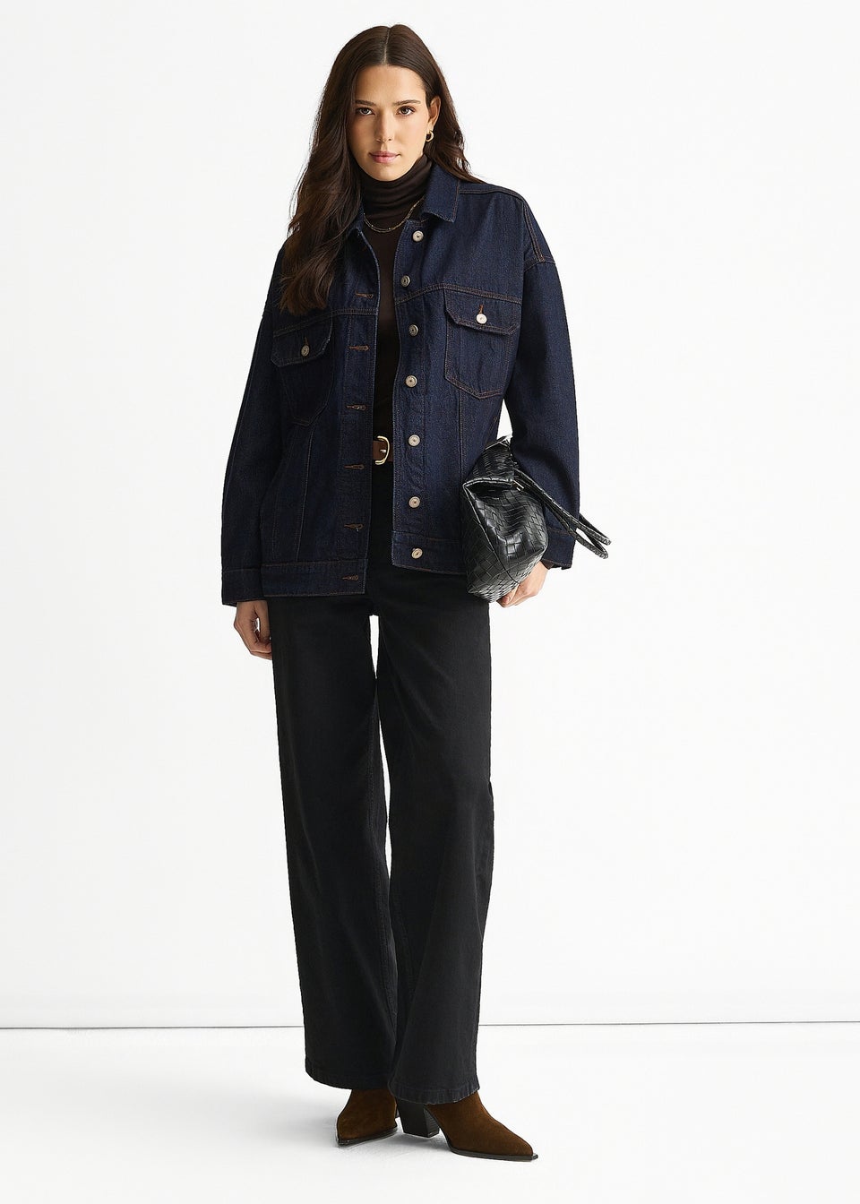 Gini London Dark Indigo Denim Trucker Jacket