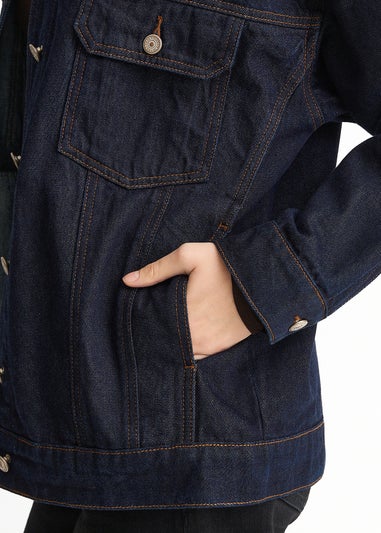 Gini London Dark Indigo Denim Trucker Jacket
