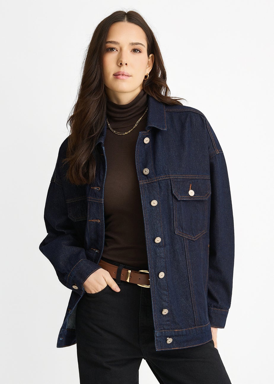 Gini London Dark Indigo Denim Trucker Jacket