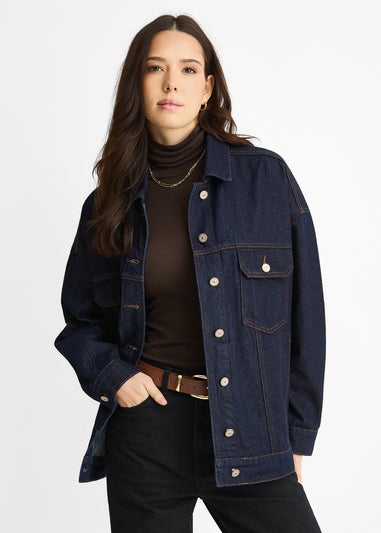 Gini London Dark Indigo Denim Trucker Jacket