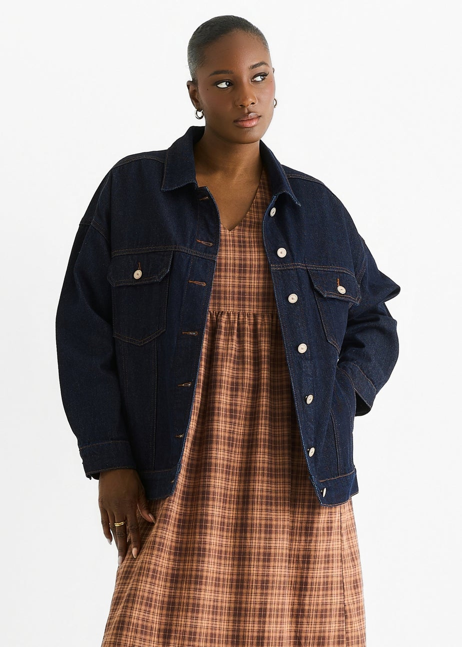 Gini London Dark Indigo Denim Trucker Jacket