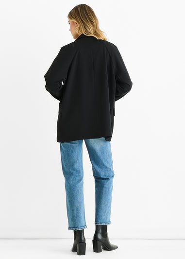 Gini London Black Tailoring Oversized Draped Blazer