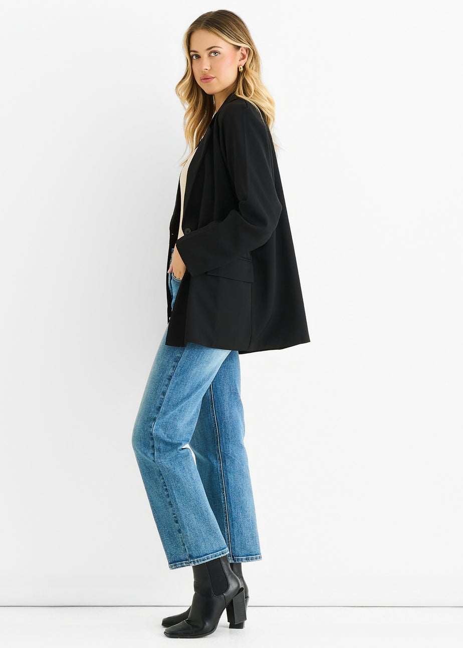 Gini London Black Tailoring Oversized Draped Blazer