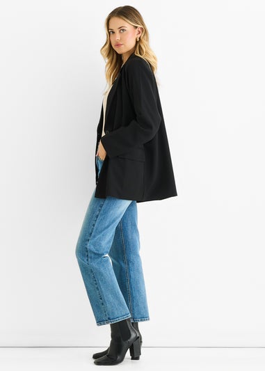 Gini London Black Tailoring Oversized Draped Blazer