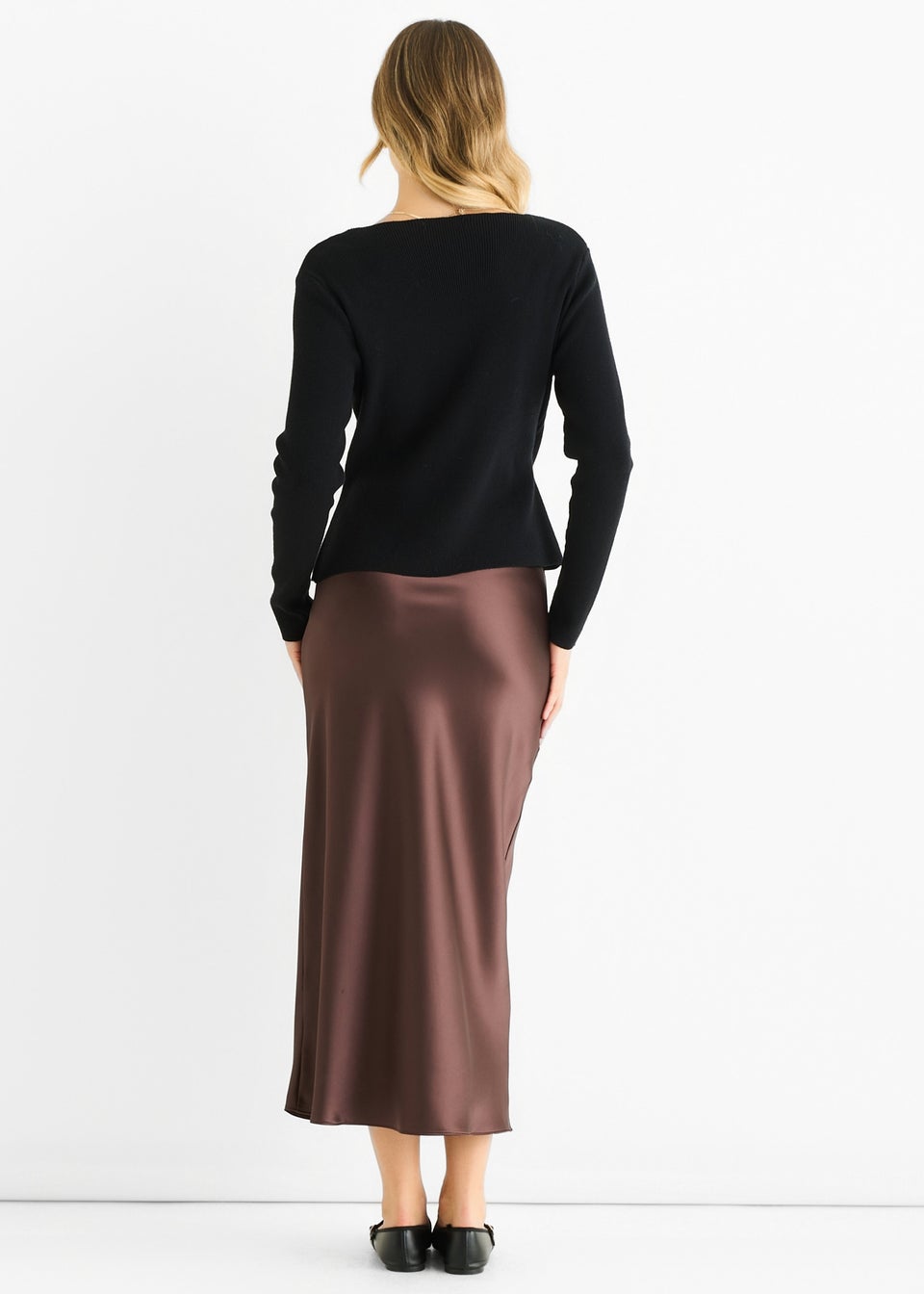 Gini London Black Button Wrap Compact Knit Cardigan