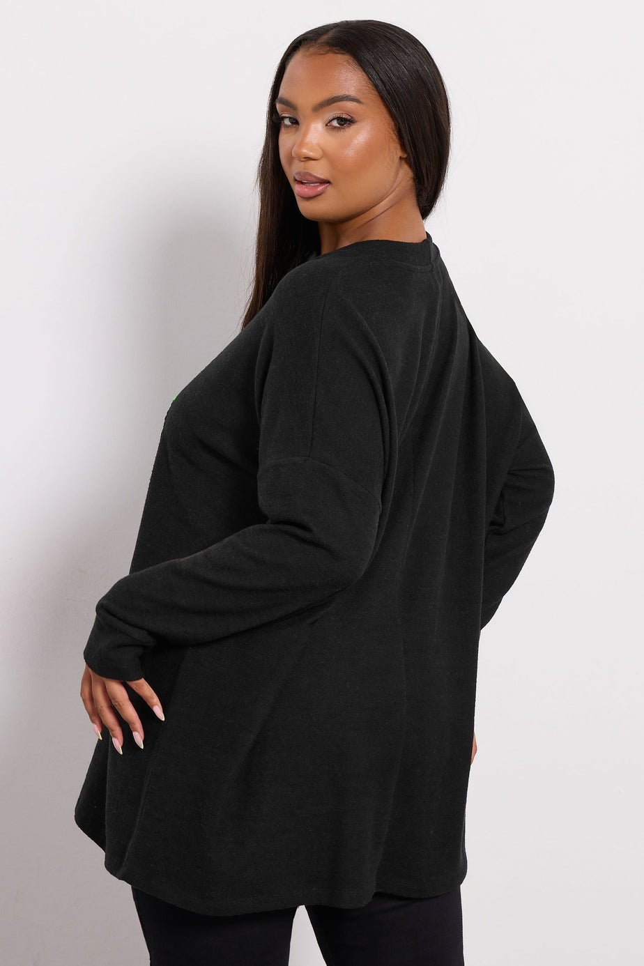 Yours Black Cherry Sequin Embellished Jumper