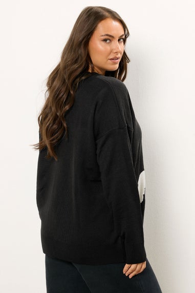 Yours Curve Black Western Horse Jumper