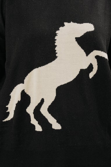 Yours Curve Black Western Horse Jumper