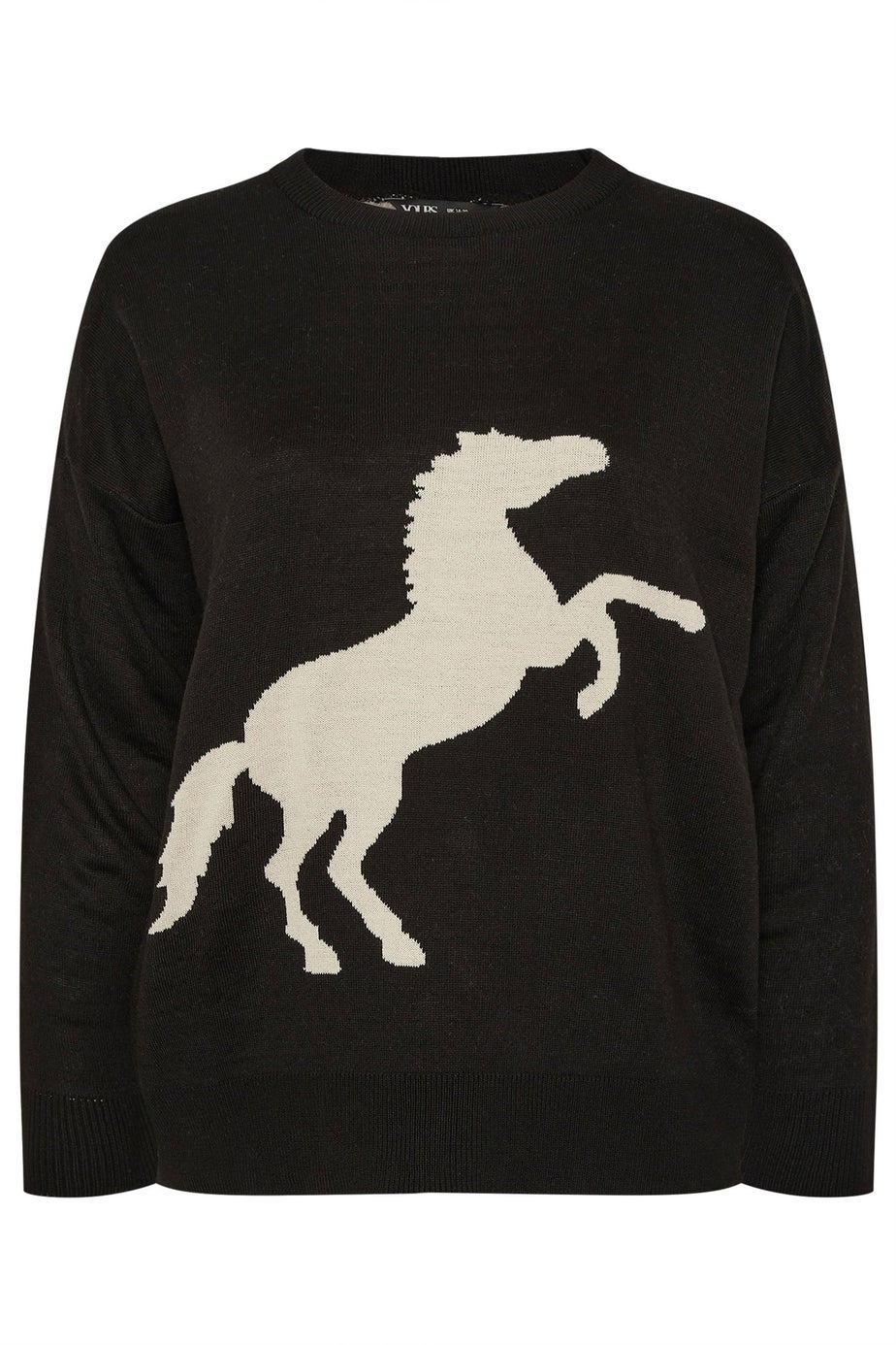 Yours Curve Black Western Horse Jumper