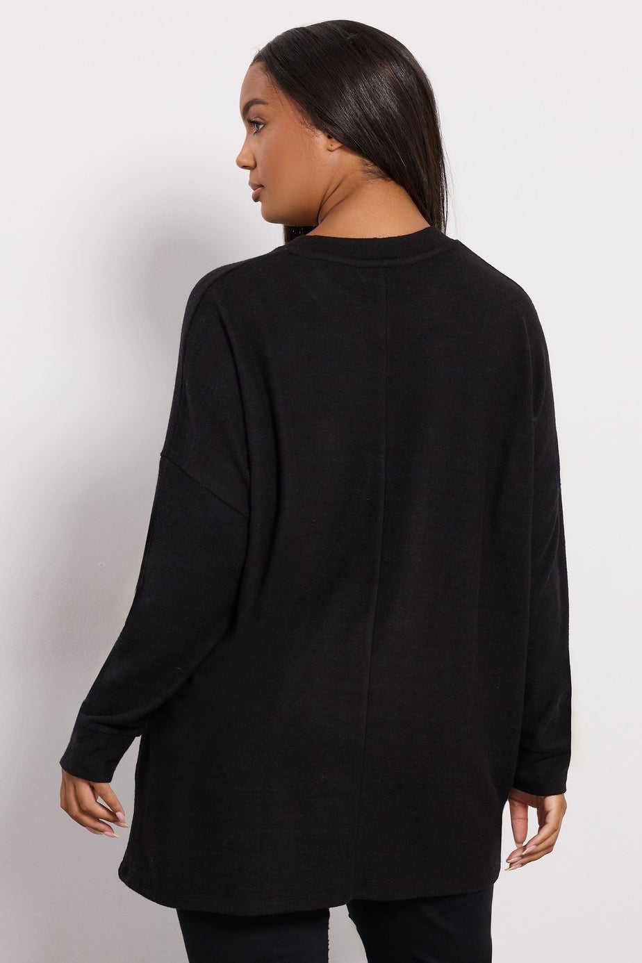 Yours Black Animal Print Heart Soft Touch Jumper