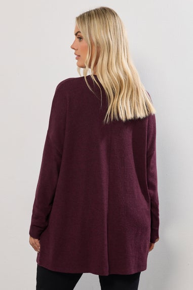 Yours Purple Embellishment Heart Jumper