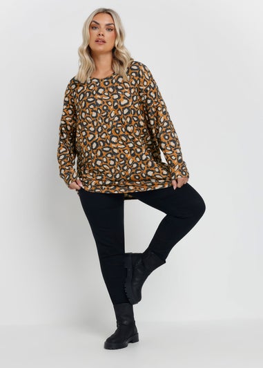 Yours Orange Leopard Print Jumper