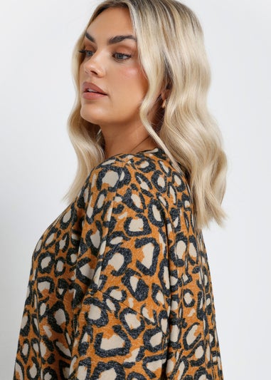 Yours Orange Leopard Print Jumper