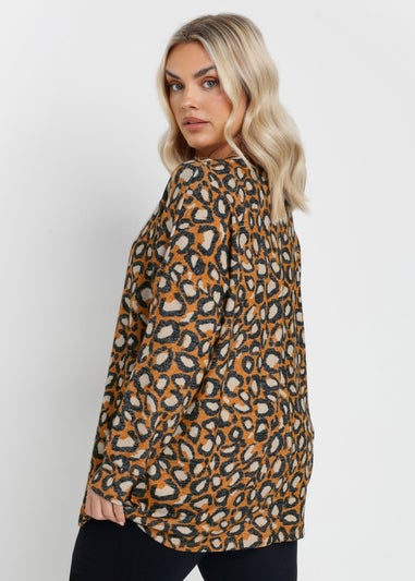 Yours Orange Leopard Print Jumper