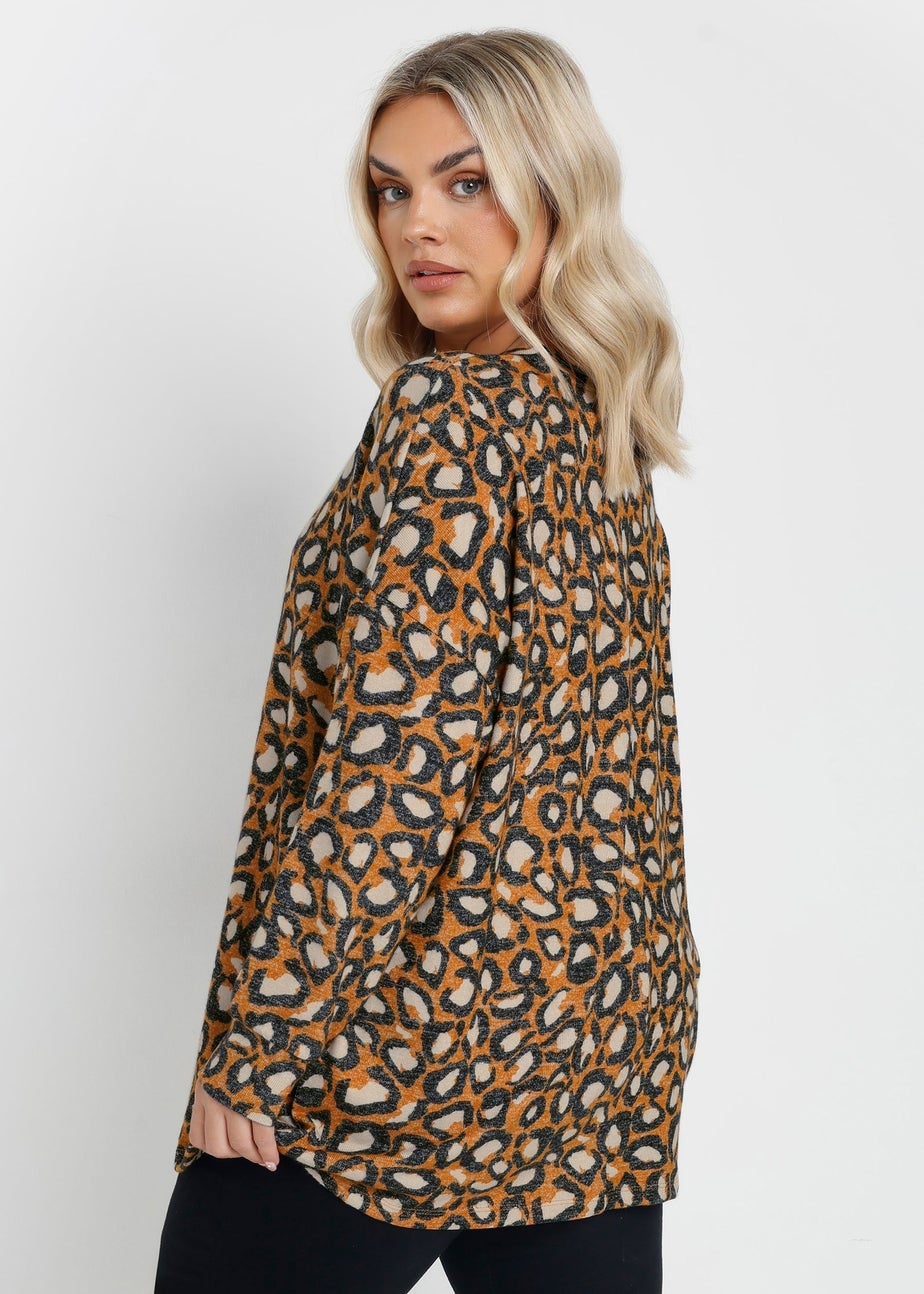 Yours Orange Leopard Print Jumper
