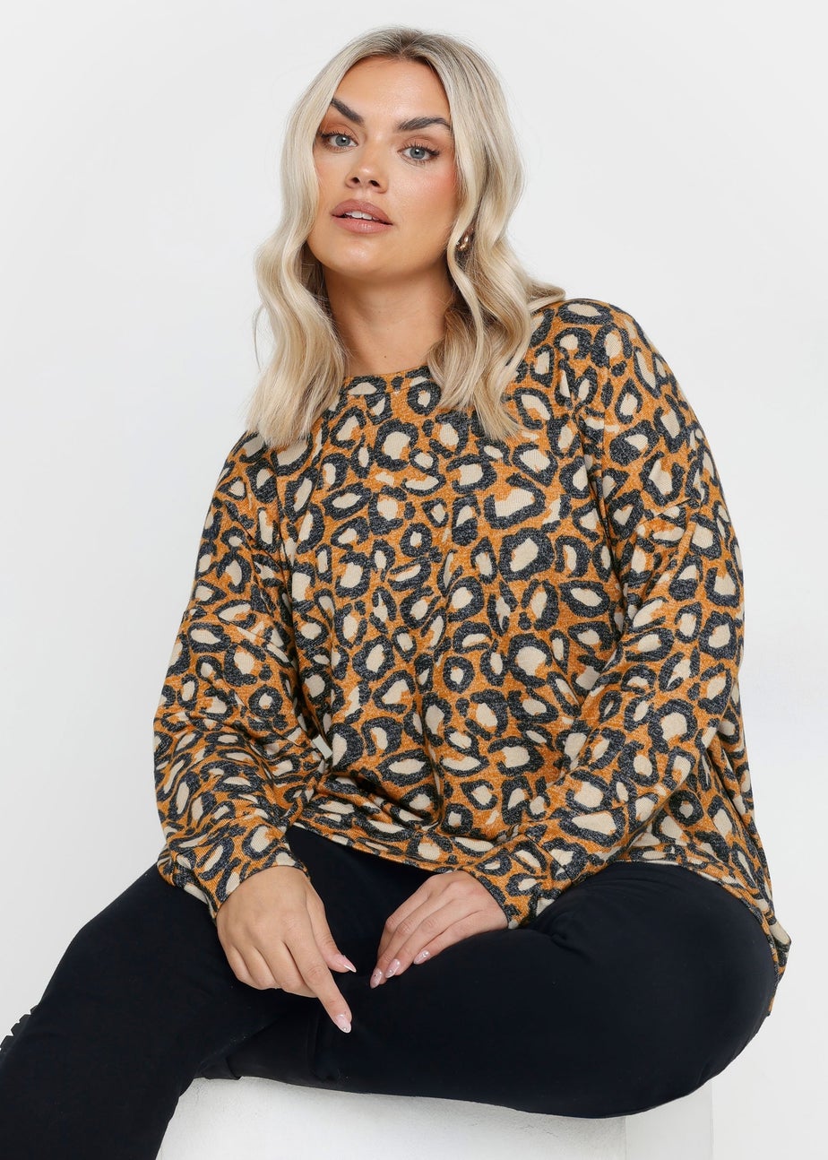 Yours Orange Leopard Print Jumper
