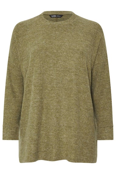 Yours Khaki Green Soft Touch Jumper