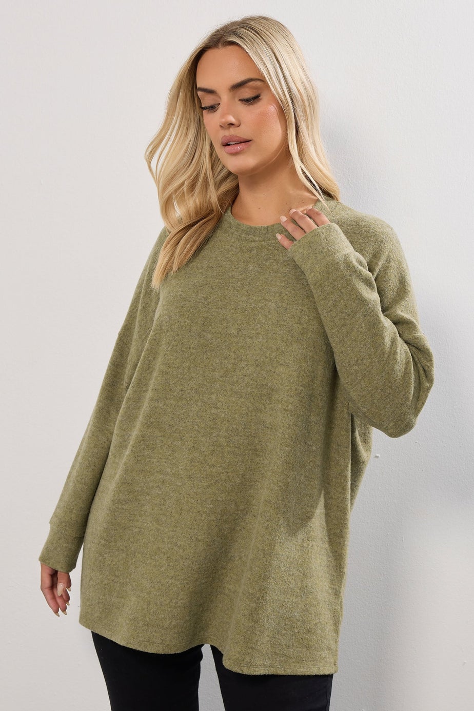 Yours Khaki Green Soft Touch Jumper