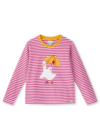 Lilly & Sid Organic Cotton Multi Daisy Duck Applique Top (0-5 Years)