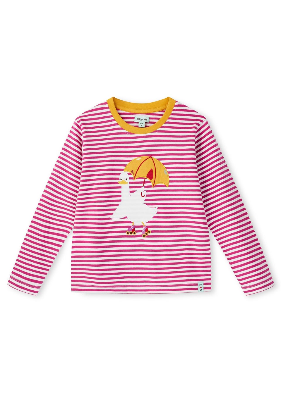 Lilly & Sid Organic Cotton Multi Daisy Duck Applique Top (0-5 Years)