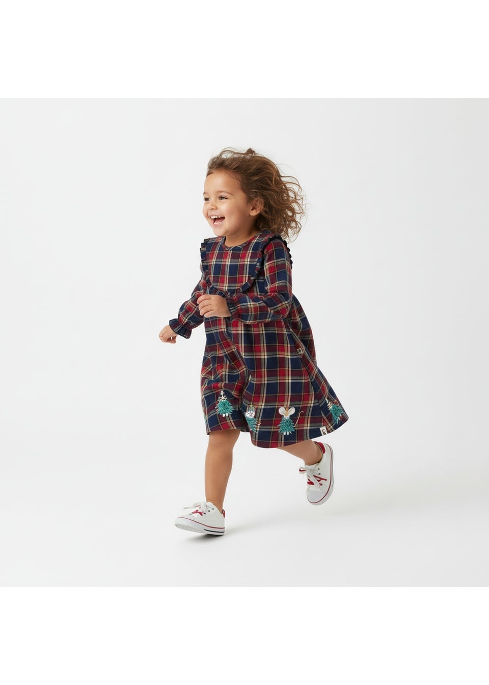 Lilly & Sid Organic Cotton Multi Tree Pets Check Dress (0-5 Years)