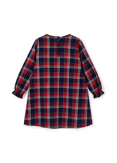 Lilly & Sid Organic Cotton Multi Tree Pets Check Dress (0-5 Years)