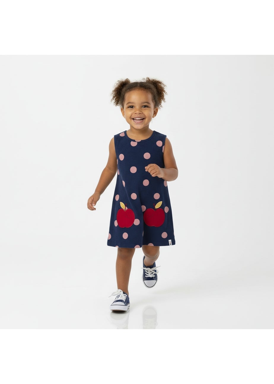 Lilly & Sid Organic Cotton Multi Apple Pocket Pini Dress (0-5 Years)