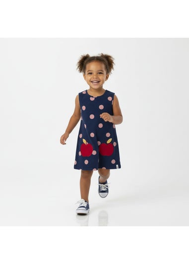 Lilly & Sid Organic Cotton Multi Apple Pocket Pini Dress (0-5 Years)