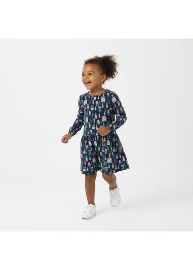 Lilly & Sid Organic Cotton Multi Christmas Village Dress (0-5 Years)