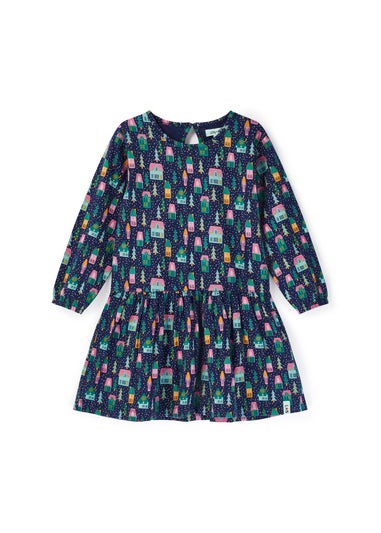 Lilly & Sid Organic Cotton Multi Christmas Village Dress (0-5 Years)