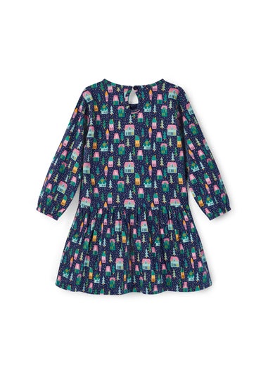 Lilly & Sid Organic Cotton Multi Christmas Village Dress (0-5 Years)