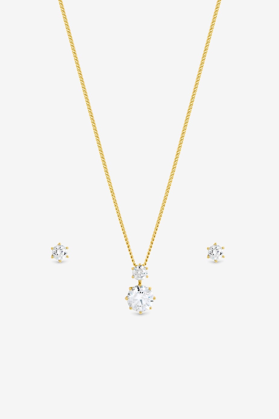 Jon Richard Gold Plated & Cubic Zirconia Round Drop Box Set Gift Box