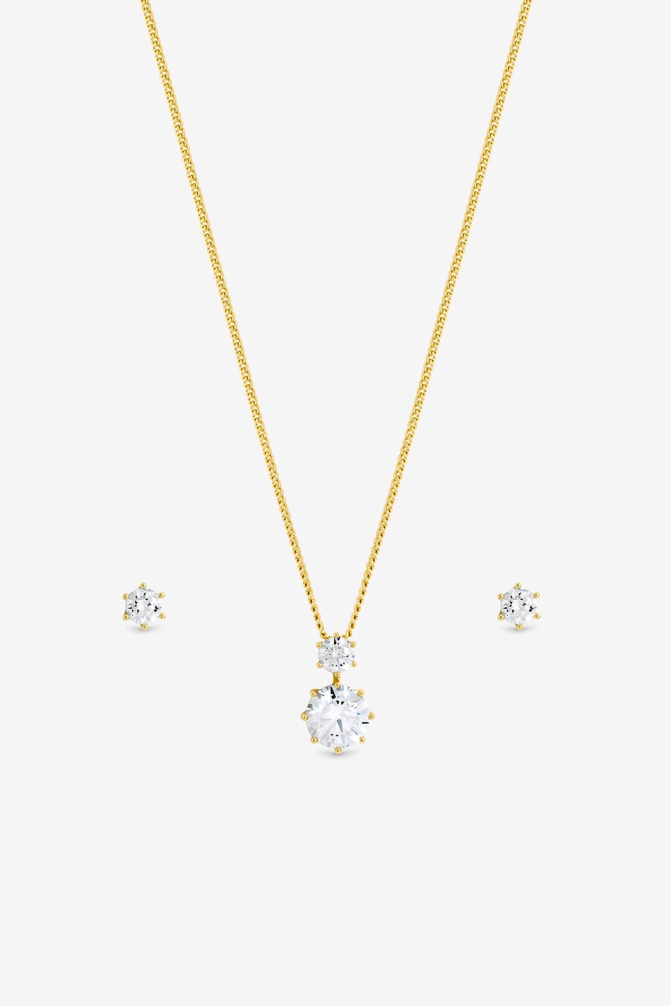 Jon Richard Gold Plated & Cubic Zirconia Round Drop Box Set Gift Box