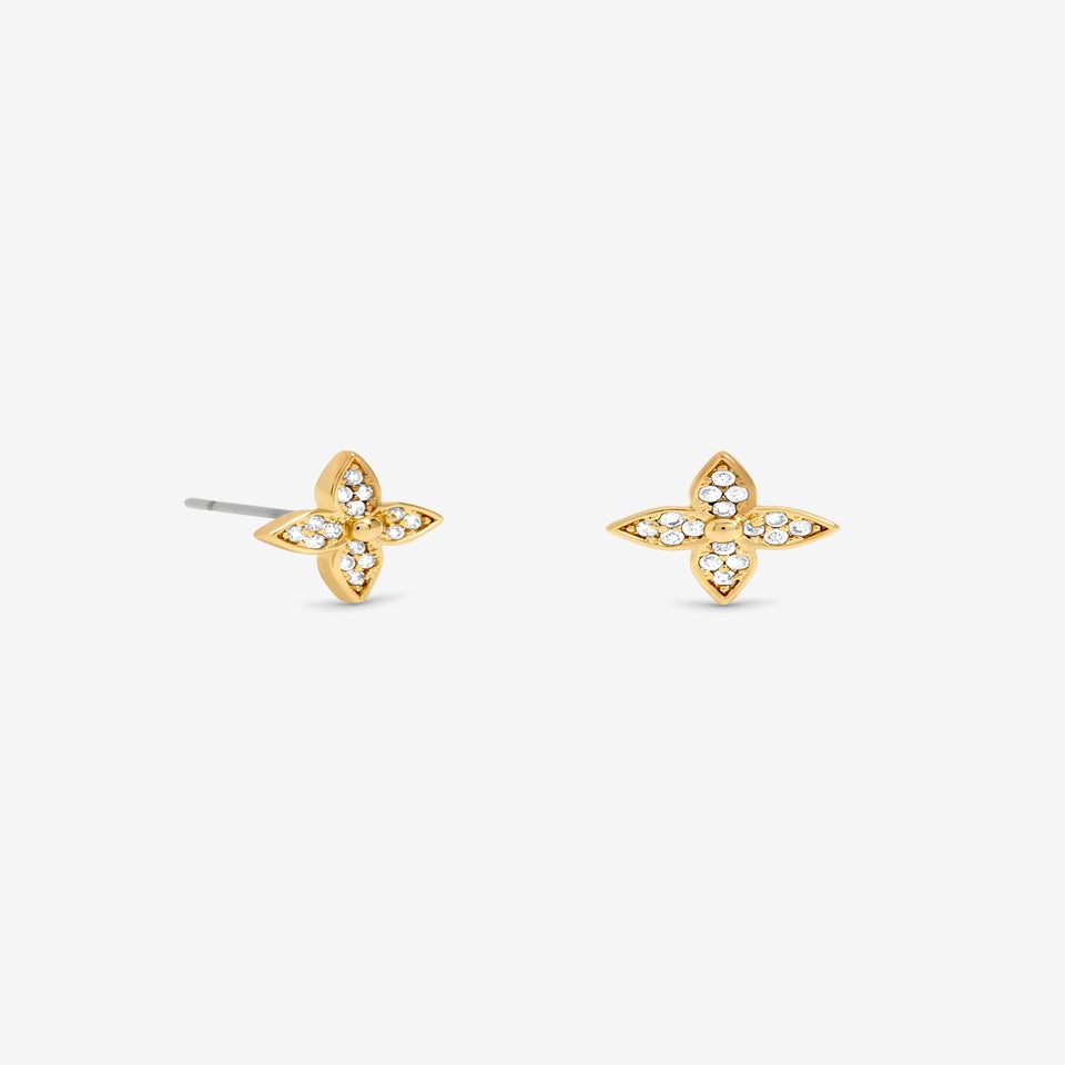 Jon Richard 18K Gold Plated Clover Earrings Gift Cracker