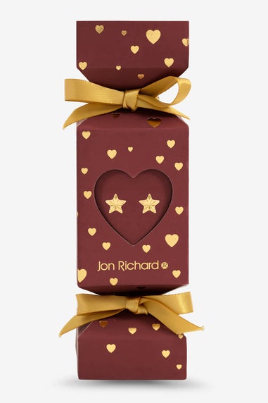 Jon Richard 18K Gold Plated Star Earrings Gift Cracker