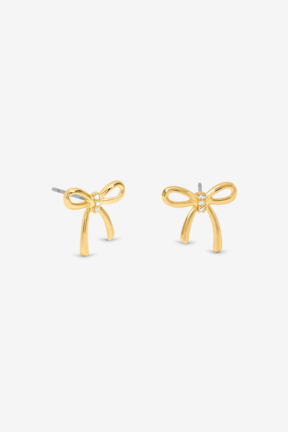Jon Richard 18K Gold Plated Bow Earrings Hanging Heart
