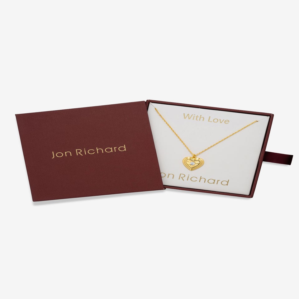 Jon Richard 18K Gold Plated Heart Pendant Gift Box