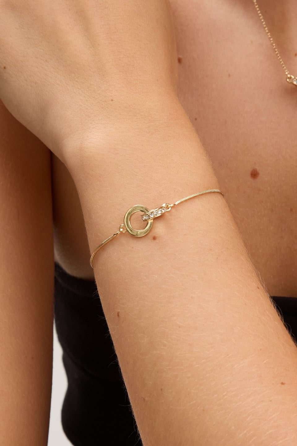 Jon Richard Gold Plated & Crystal Circle Link Trio Set Gift Box